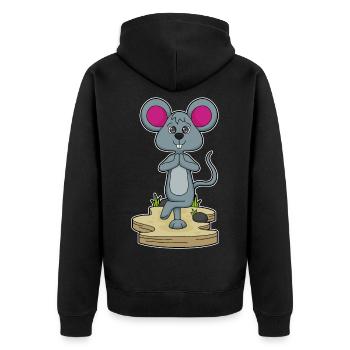 Mouse Yoga Gymnastique - Veste à capuche bio Premium Unisexe - noir - Dos - Nico (187cm)