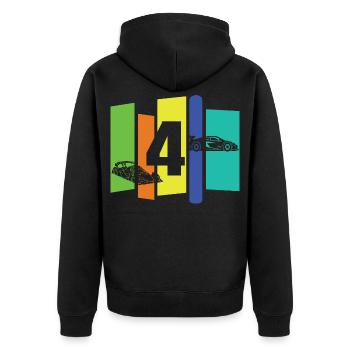 Enfant de quatre ans - Veste à capuche bio Premium Unisexe - noir - Dos - Nico (187cm)