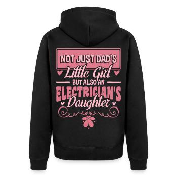 Elektriker Tochter - Unisex Premium Bio Zip Hoodie - Schwarz - Hinten - Nico (187cm)