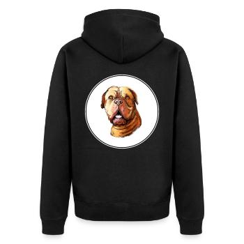 Dogue De Bordeaux Aquarelle pour chien Illustration - Veste à capuche bio Premium Unisexe - noir - Dos - Nico (187cm)