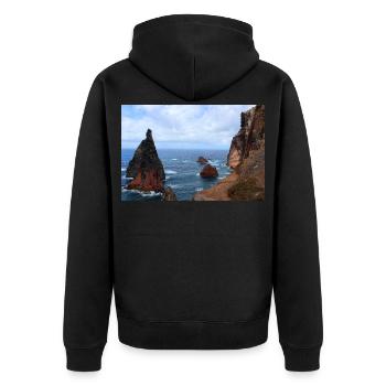 Affiche Madère Portugal - Veste à capuche bio Premium Unisexe - noir - Dos - Nico (187cm)