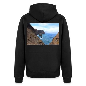 Affiche Madère Portugal - Veste à capuche bio Premium Unisexe - noir - Dos - Nico (187cm)