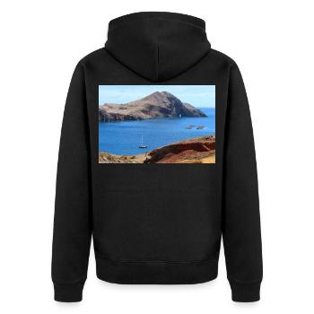 Affiche Madère Portugal - Veste à capuche bio Premium Unisexe - noir - Dos - Nico (187cm)