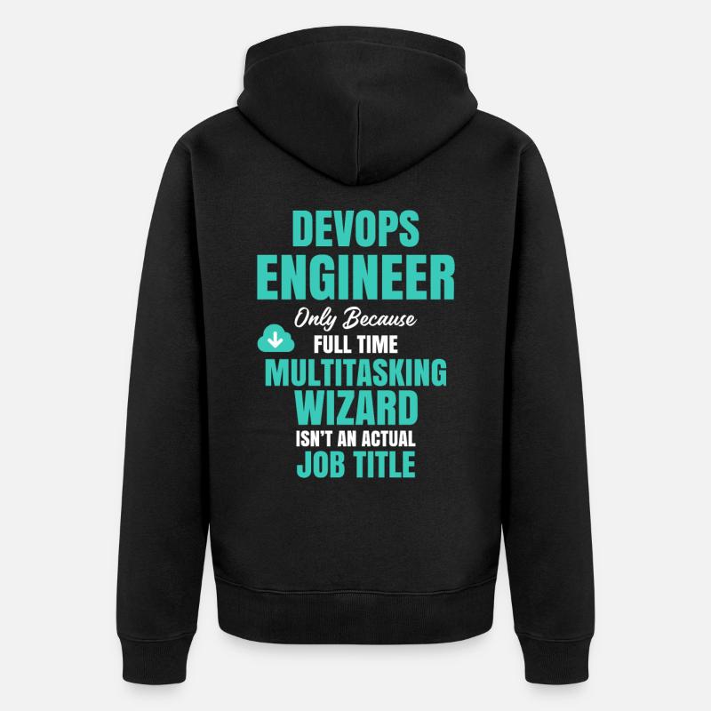 DevOps Engineer Multitasking-Assistent - Unisex Premium Bio Zip Hoodie - Schwarz