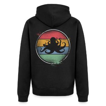 Octopus Octopus Octopus Marine Animal - Unisex Premium Organic Zip Hoodie - black - Back - Nico (187cm)