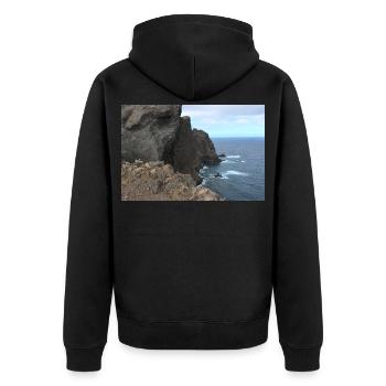 Affiche Madère Portugal - Veste à capuche bio Premium Unisexe - noir - Dos - Nico (187cm)