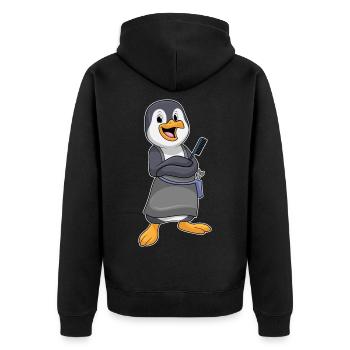 Peigne de coiffeur Pingouin - Veste à capuche bio Premium Unisexe - noir - Dos - Nico (187cm)