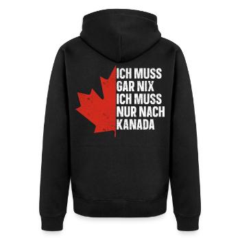 Kanada - Unisex Premium Bio Zip Hoodie - Schwarz - Hinten - Nico (187cm)