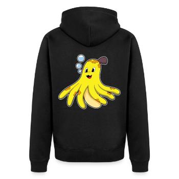 Octopus Banana - Unisex Premium Organic Zip Hoodie - black - Back - Nico (187cm)