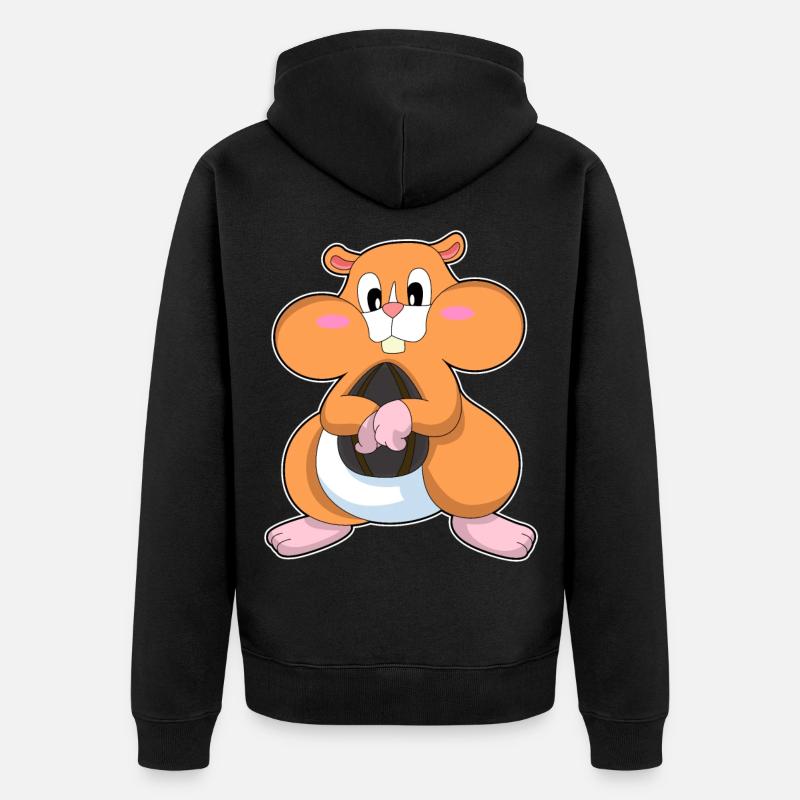 Hamster aux noix - Veste à capuche bio Premium Unisexe - noir