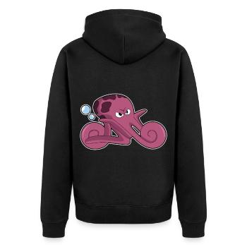 Octopus Motorcycle - Unisex Premium Organic Zip Hoodie - black - Back - Nico (187cm)