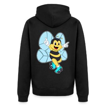 Biene Rollschuhfahren Rollschuhe - Unisex Premium Bio Zip Hoodie - Schwarz - Hinten - Nico (187cm)