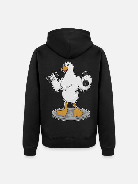 Dumbbells Bodybuilding Canard - Veste à capuche bio Premium Unisexe - noir