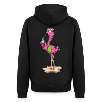 Lunettes de soleil flamant rose - Veste à capuche bio Premium Unisexe - noir - Dos - Nico (187cm)