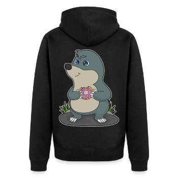 Mole Donut - Unisex Premium Organic Zip Hoodie - black - Back - Nico (187cm)