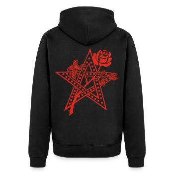 La rose rouge et l'étoile - Veste à capuche bio Premium Unisexe - noir - Dos - Nico (187cm)
