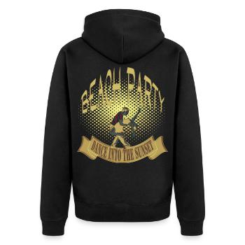 beach party dance into the sunset - Unisex Premium Organic Zip Hoodie - black - Back - Nico (187cm)