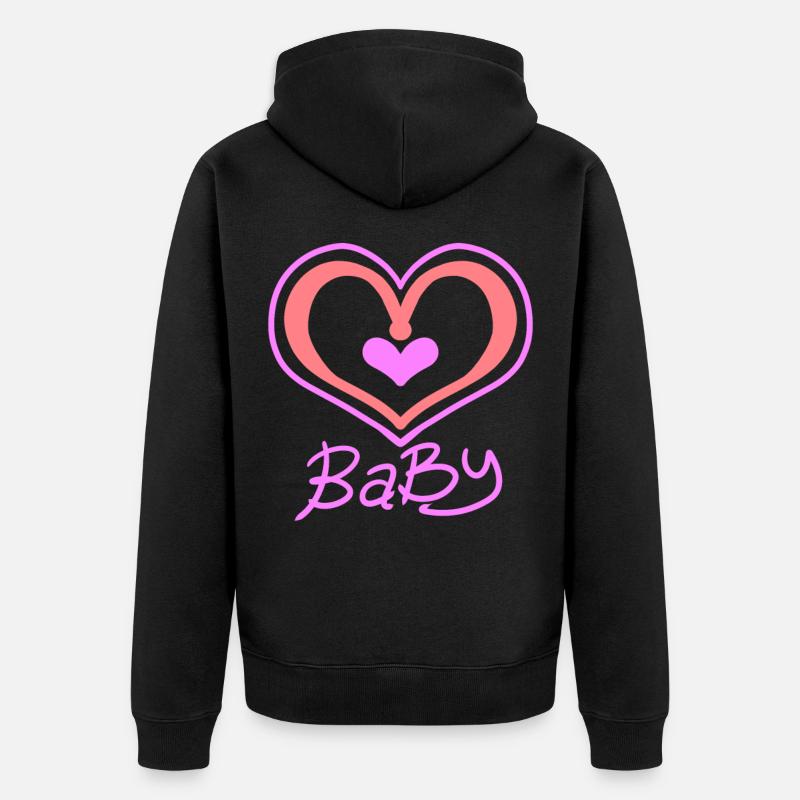 Cœur de bébé - Veste à capuche bio Premium Unisexe - noir
