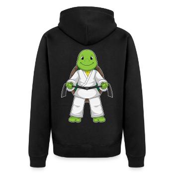 Tortue Karaté Arts Martiaux - Veste à capuche bio Premium Unisexe - noir - Dos - Nico (187cm)