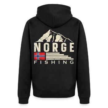 Norvège Pêche à la ligne Pêche - Veste à capuche bio Premium Unisexe - noir - Dos - Nico (187cm)