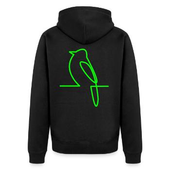 Glowing Bird Line Art - Unisex Premium Organic Zip Hoodie - black - Back - Nico (187cm)