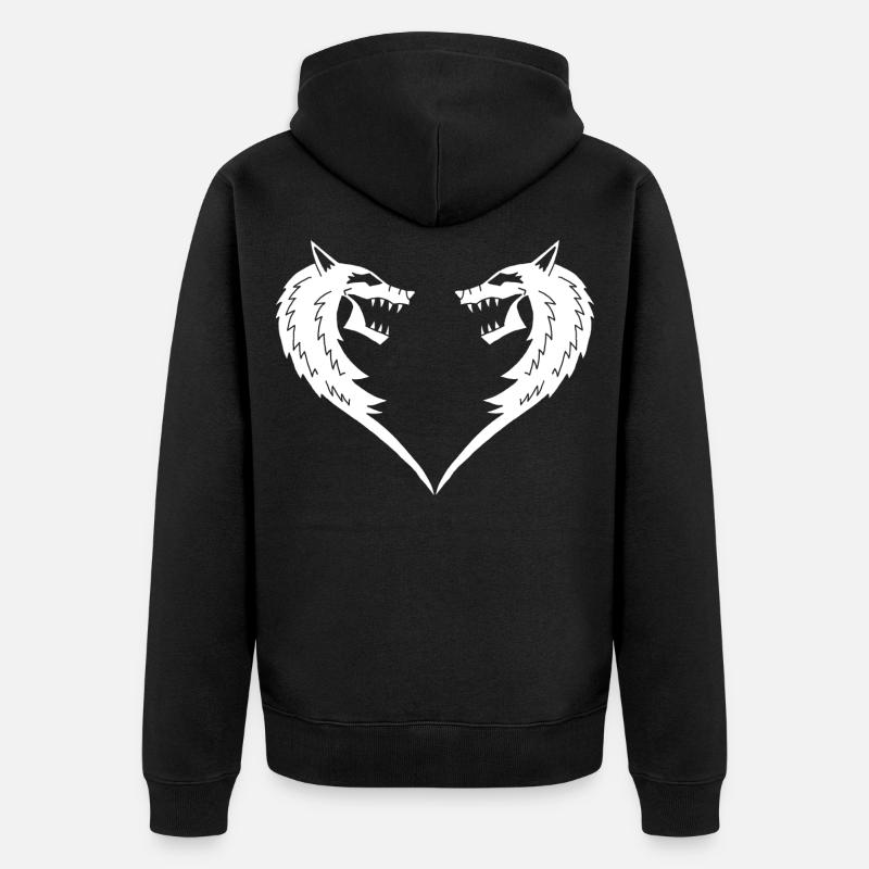 Coeur de loup blanc - Veste à capuche bio Premium Unisexe - noir