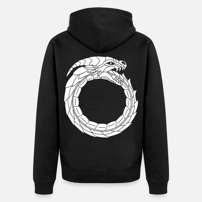 Dragon blanc dévoreur - Veste à capuche bio Premium Unisexe - noir