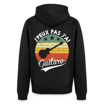 J Peux Pas J ai Guitare Cadeau pour Guitariste - Veste à capuche bio Premium Unisexe - noir - Dos - Nico (187cm)