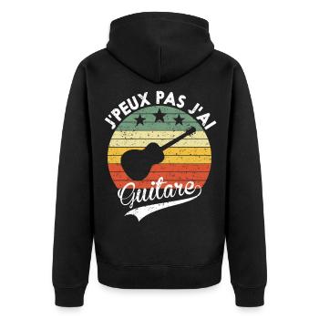 J Peux Pas J ai Guitare Cadeau pour Guitariste - Veste à capuche bio Premium Unisexe - noir - Dos - Nico (187cm)