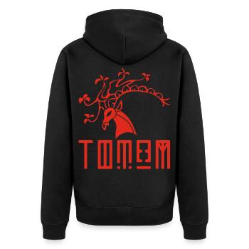 Red deer animal totem - Unisex Premium Organic Zip Hoodie - black - Back - Nico (187cm)