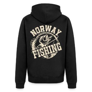 Norvège Pêche à la ligne Pêche - Veste à capuche bio Premium Unisexe - noir - Dos - Nico (187cm)