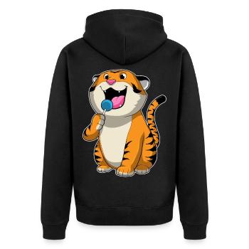 Sucette tigre - Veste à capuche bio Premium Unisexe - noir - Dos - Nico (187cm)