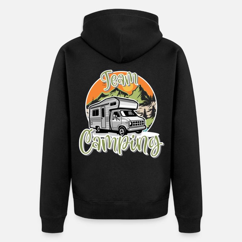 Équipe Camping Camper Campen - Veste à capuche bio Premium Unisexe - noir
