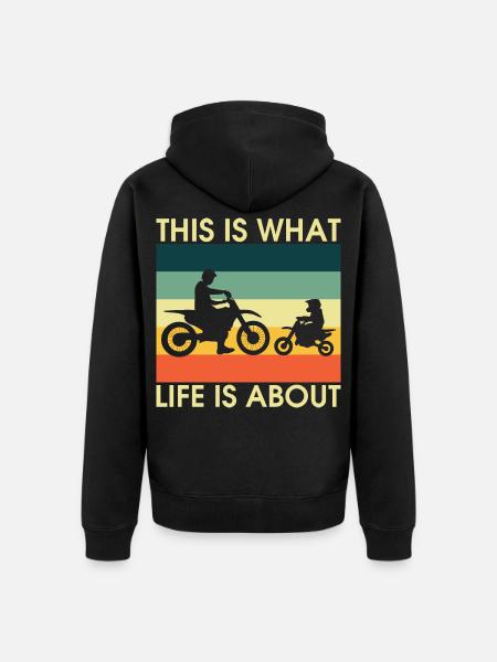 ParentChild Bicycle Silhouettes Retro - Unisex Premium Organic Zip Hoodie - black