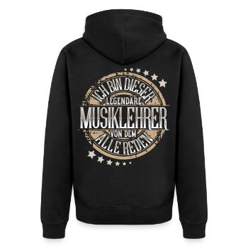 Musiklehrer - Unisex Premium Bio Zip Hoodie - Schwarz - Hinten - Nico (187cm)