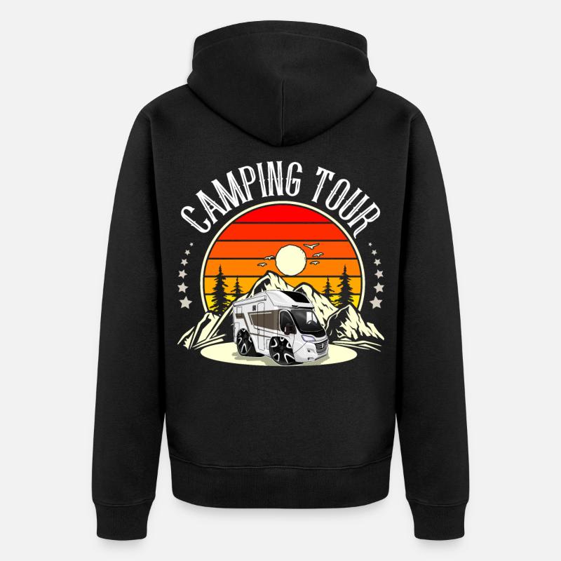 Camping Campen Camper Camping Tour - Veste à capuche bio Premium Unisexe - noir