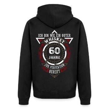 60. Geburtstag Whiskey Whisky - Unisex Premium Bio Zip Hoodie - Schwarz - Hinten - Nico (187cm)