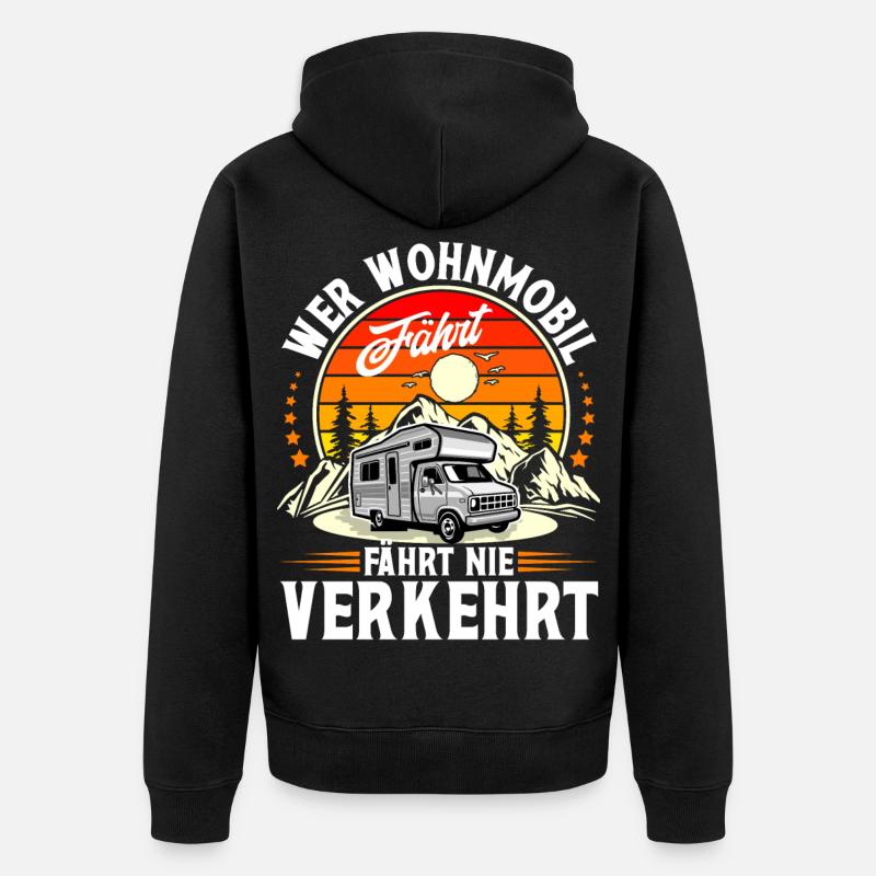Camping Camper Campen - Unisex Premium Bio Zip Hoodie - Schwarz