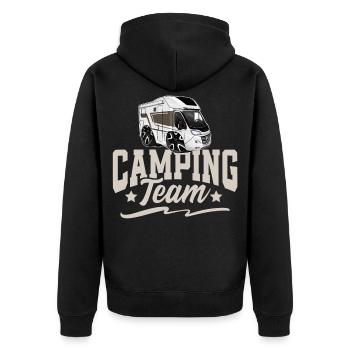 Camping Team Camper Campen - Unisex Premium Organic Zip Hoodie - black - Back - Nico (187cm)