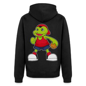 Joueur de basket-ball des Frogs - Veste à capuche bio Premium Unisexe - noir - Dos - Nico (187cm)