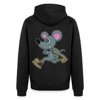 Mouse Jogger Jogging Sport - Veste à capuche bio Premium Unisexe - noir - Dos - Nico (187cm)