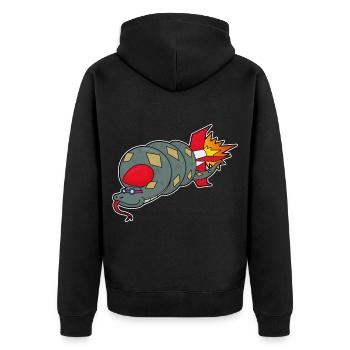Fusée Serpent - Veste à capuche bio Premium Unisexe - noir - Dos - Nico (187cm)