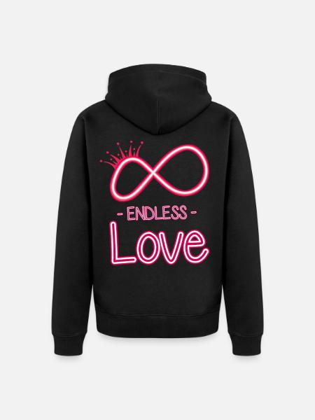 symbole de l’amour éternel - Veste à capuche bio Premium Unisexe - noir