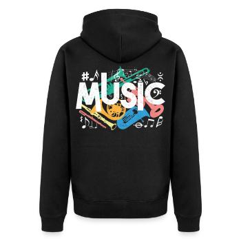 Style graffiti musical – Ambiances sonores colorées - Veste à capuche bio Premium Unisexe - noir - Dos - Nico (187cm)