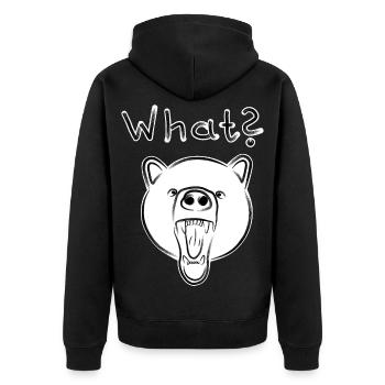 Grizzly Bear with WHAT? - bright - Unisex Premium Organic Zip Hoodie - black - Back - Nico (187cm)