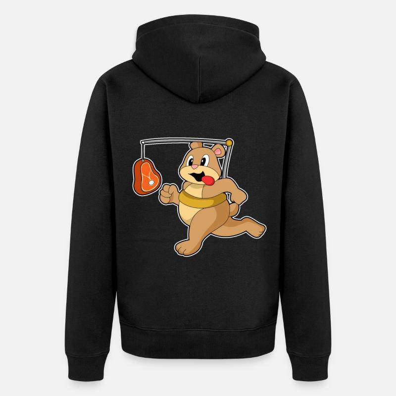 Bär Fleisch - Unisex Premium Bio Zip Hoodie - Schwarz