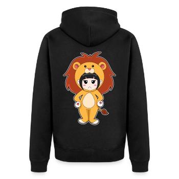 Costume de la Fille Lion - Veste à capuche bio Premium Unisexe - noir - Dos - Nico (187cm)