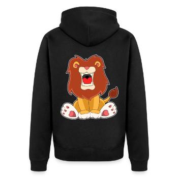 Roaring Lion - Unisex Premium Organic Zip Hoodie - black - Back - Nico (187cm)