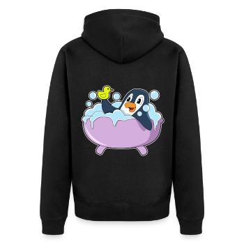 Baignoire de bain Penguin - Veste à capuche bio Premium Unisexe - noir - Dos - Nico (187cm)