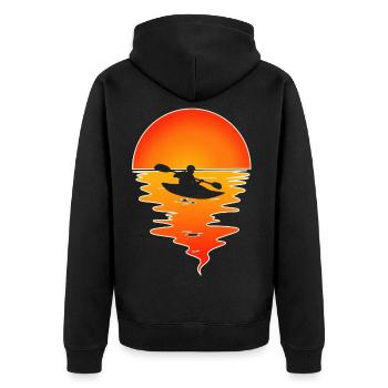 Kayak Kayaker Kayaker - Unisex Premium Organic Zip Hoodie - black - Back - Nico (187cm)